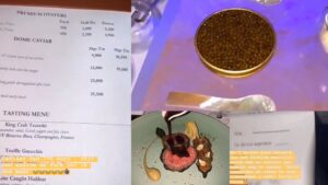Boef geniet van luxe etentje met kaviaar voor ruim 3000 euro